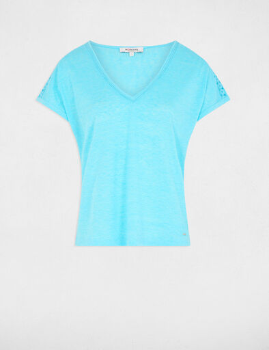 camiseta manga corta azul cielo mujer Camiseta manga corta azul cielo mujer
