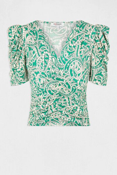 Camiseta estampada manga corta multico mujer
