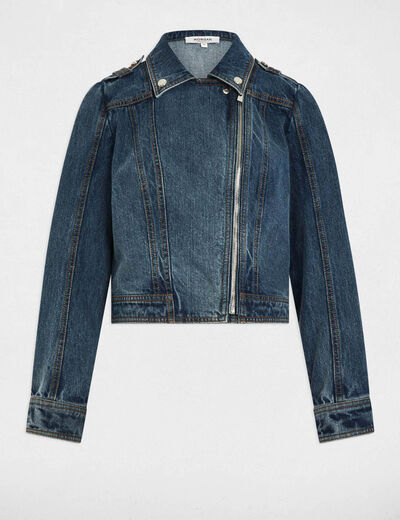 Chaqueta vaquero corta denim stone mujer