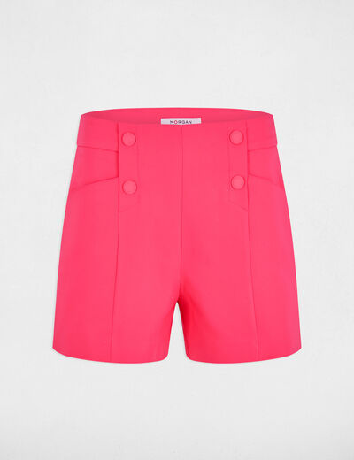 Short recto con pinzas rosado fucsia mujer