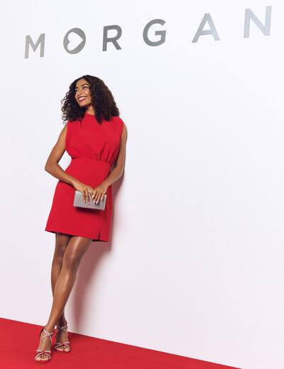 Vestido corto ajustado rojo mujer