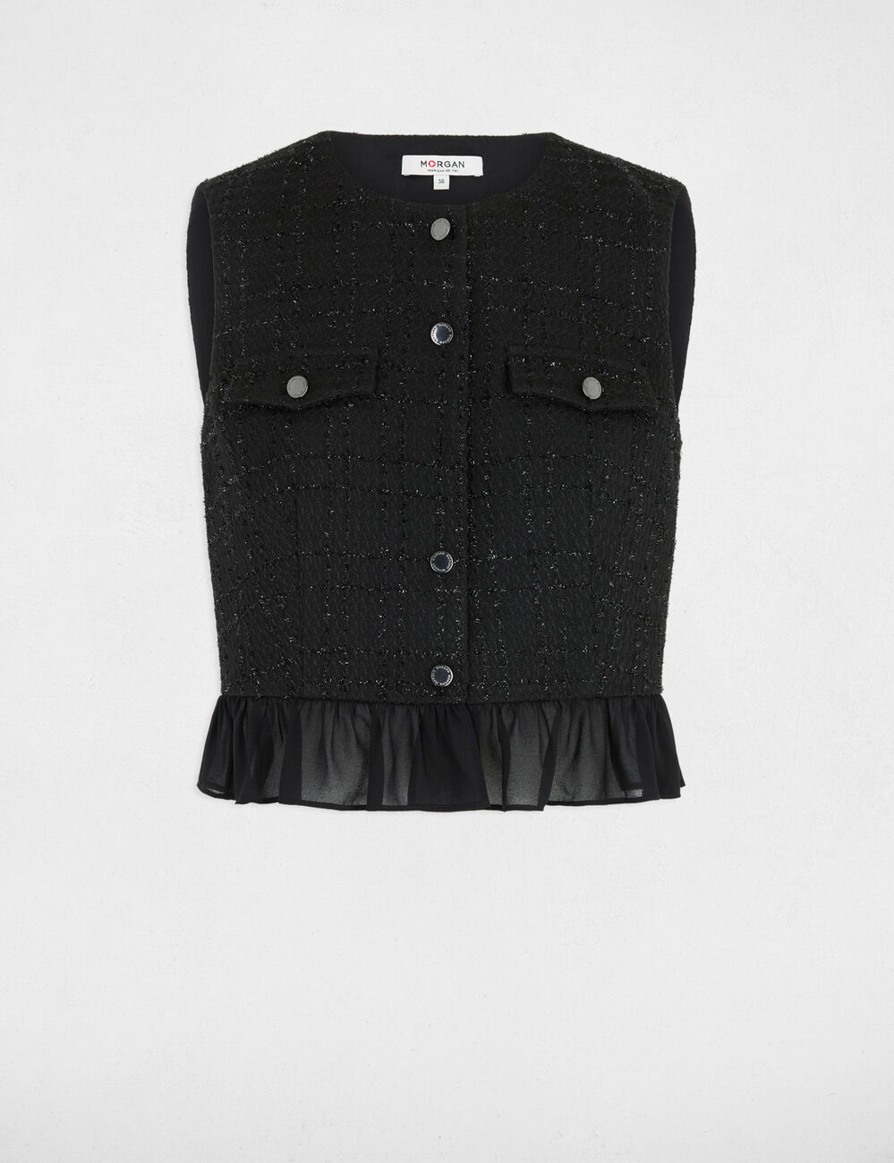 Camisa sin mangas negro mujer