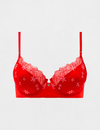 Sujetador preformado rojo mujer