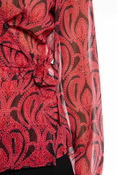 Blusa manga larga estampado abstracto multico mujer