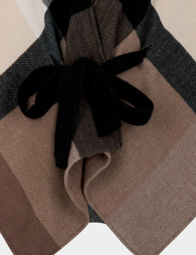 Capa estampado de cuadros arena mujer