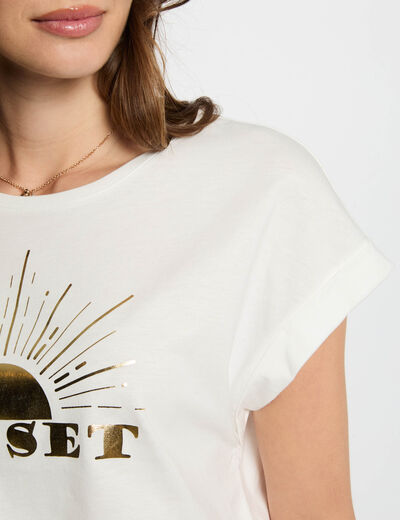Camiseta con mensaje blanco mujer