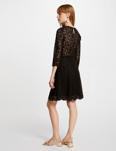 Vestido patinadora encaje negro mujer