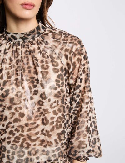Blusa manga 3/4 estampada multicolor mujer