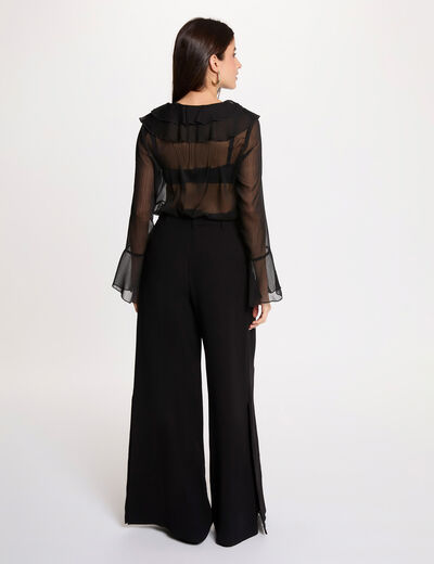 Camisa fluida negro mujer