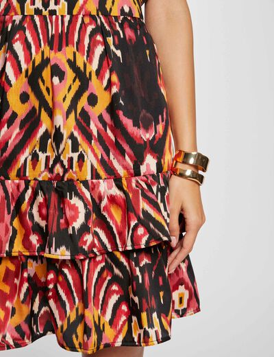 Vestido entallado estampado multico mujer