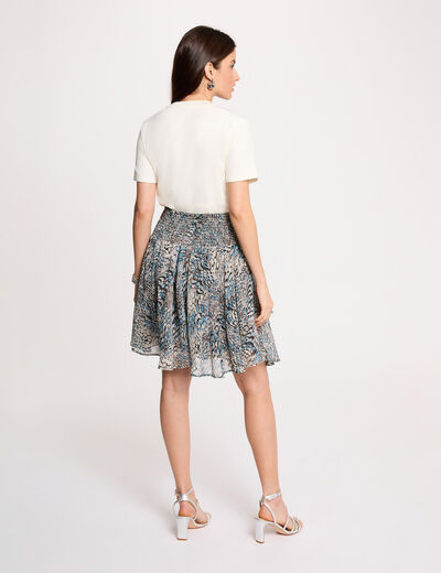Falda corta de patinadora multicolor mujer
