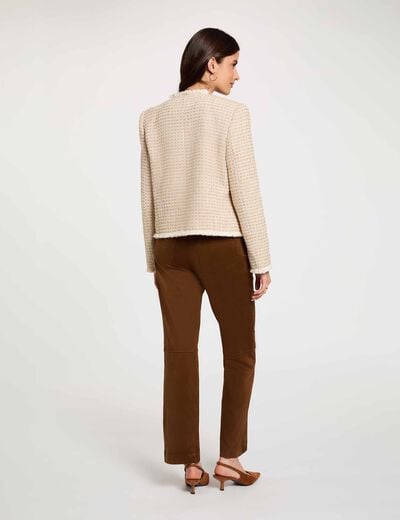 Chaqueta tweed cropped multicolor mujer