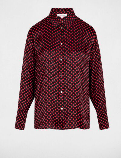 Camisa con cuello vuelto multicolor mujer