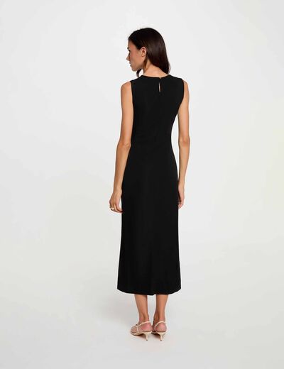 Vestido largo sin mangas negro mujer