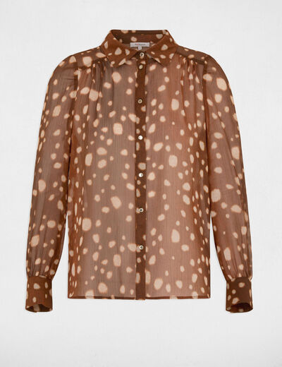 Camisa de gasa estampada multicolor mujer