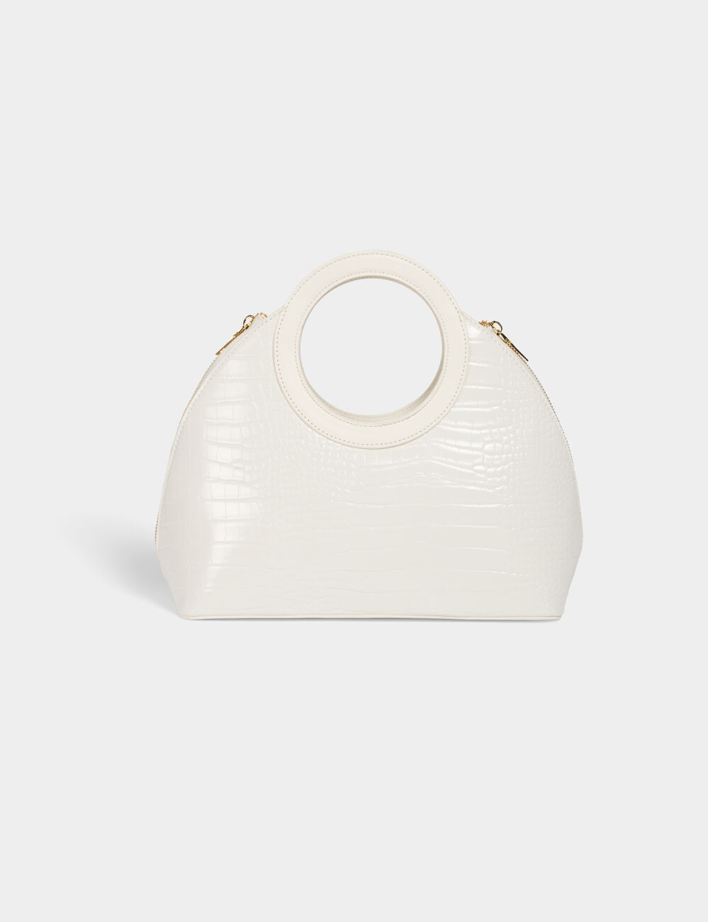 Bolso de mano cocodrilo blanco mujer