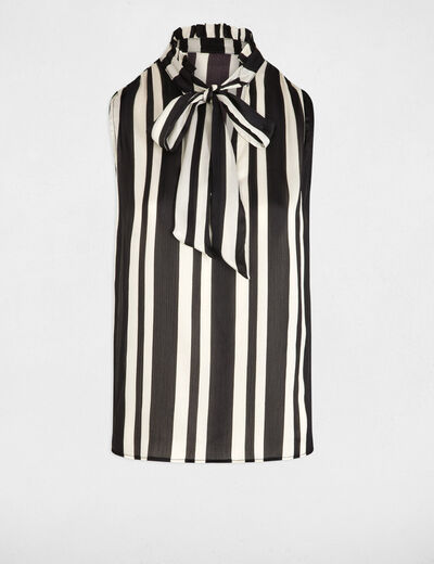 Blusa sin mangas y rayas multicolor mujer