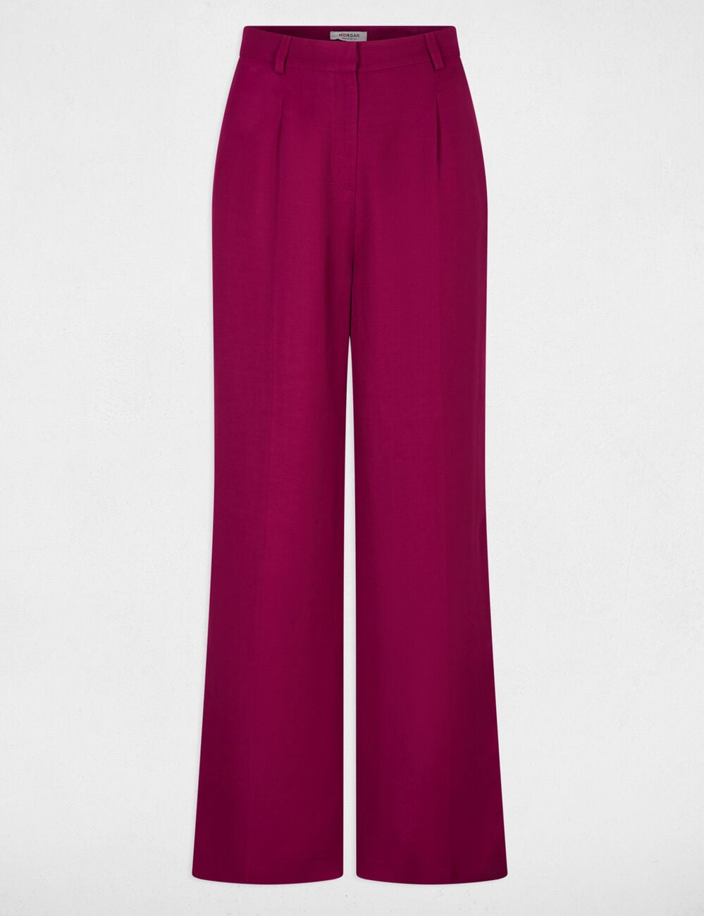 Pantal&oacute;n ancho de tiro alto ciruela mujer