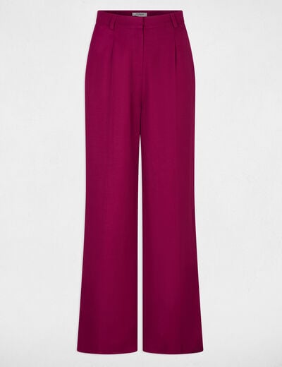 Pantal&oacute;n ancho de tiro alto ciruela mujer