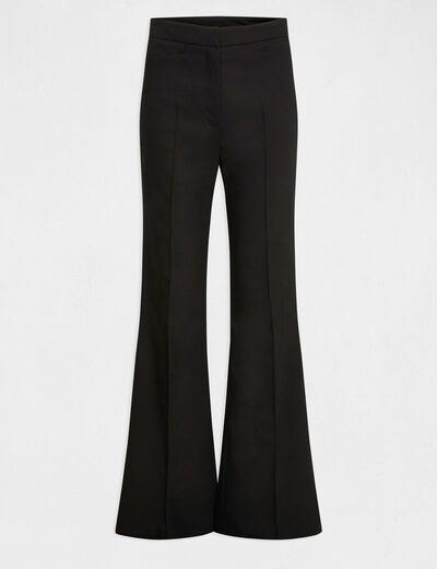 Pantalón city flare con pinzas negro mujer