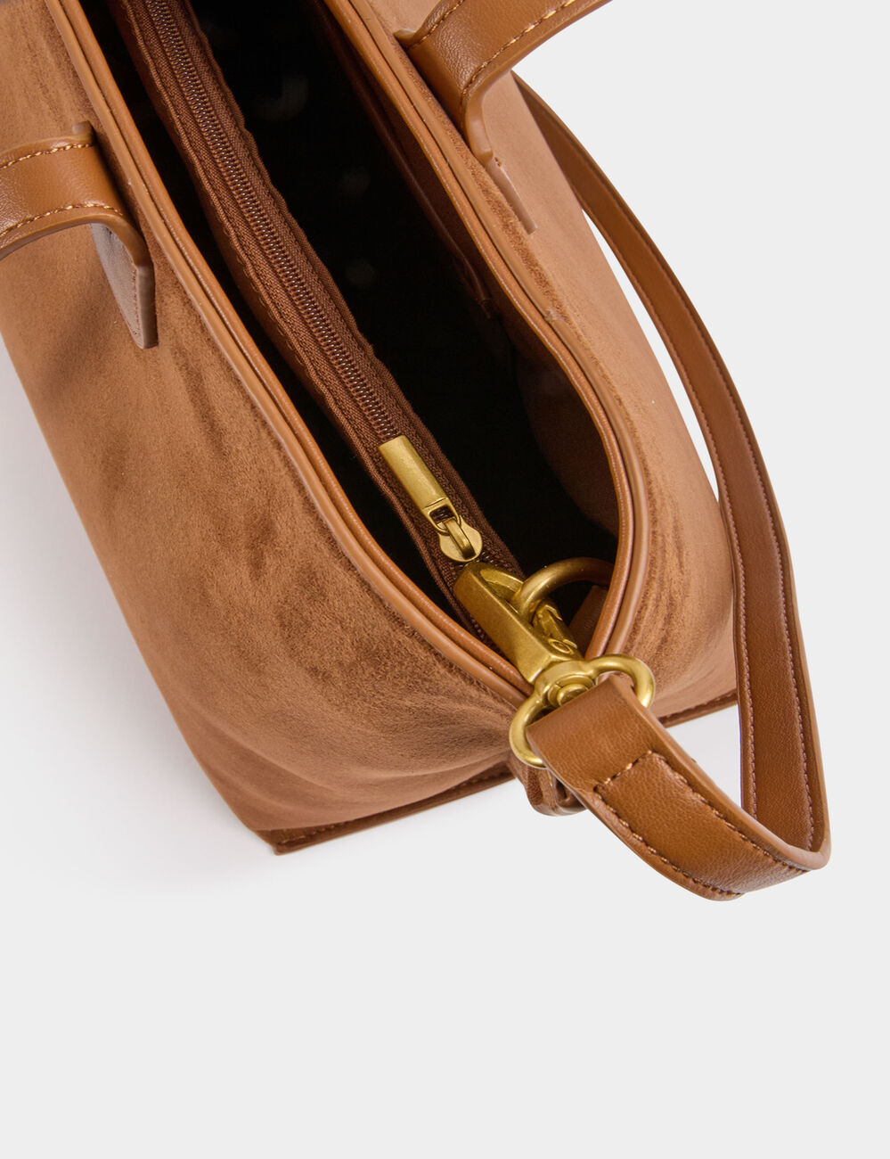 Bolso tote con tachuelas c&aacute;mel mujer