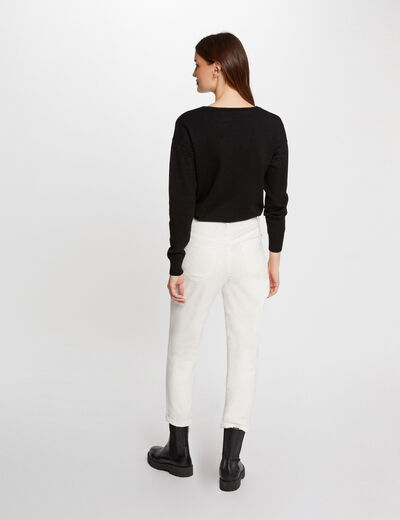 Jersey manga larga con strass negro mujer