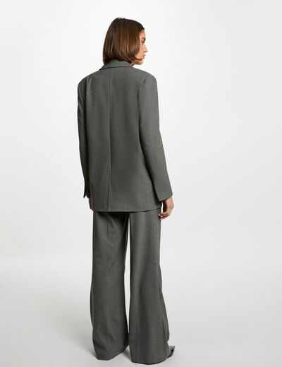 Chaqueta larga con tachuelas gris claro mujer