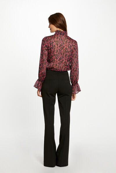 Camisa manga larga estampado floral multico mujer