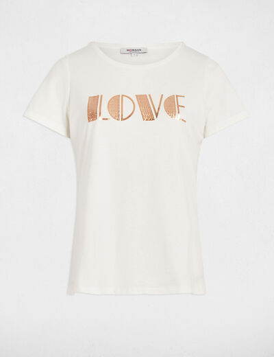 Camiseta con mensaje blanco mujer