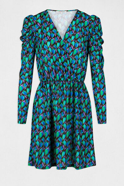 Vestido recto estampado floral multicolor mujer