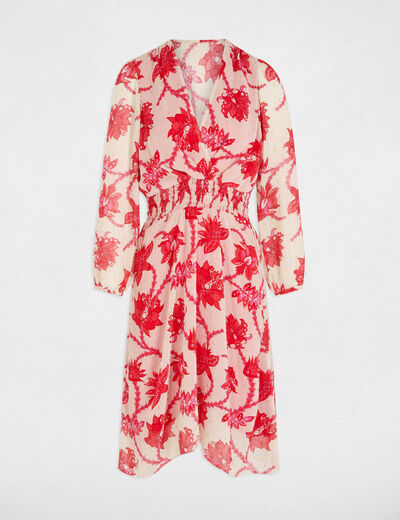 Vestido acampanado estampado multicolor mujer