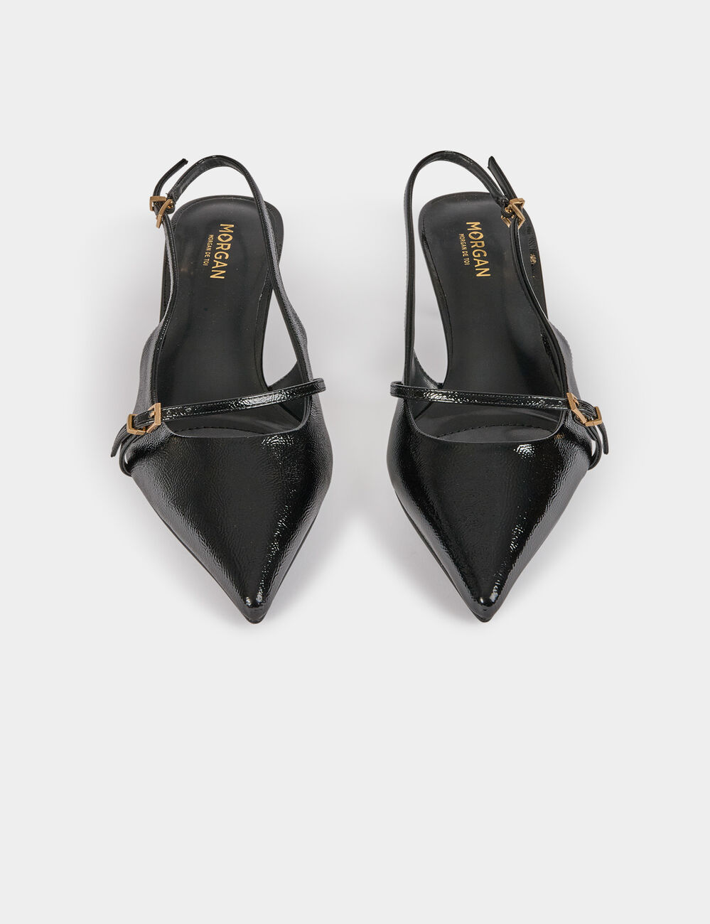 Zapato slingback negro mujer