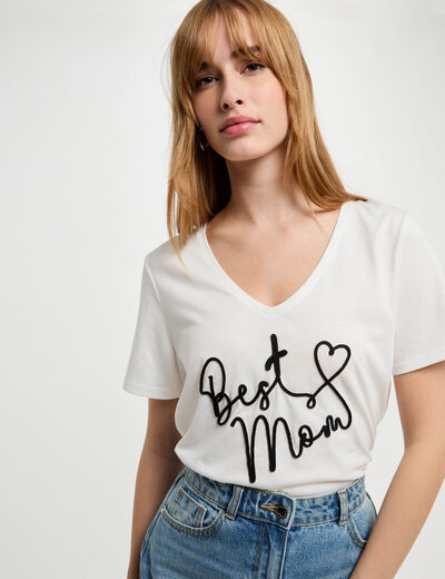 Camiseta con mensaje blanco mujer