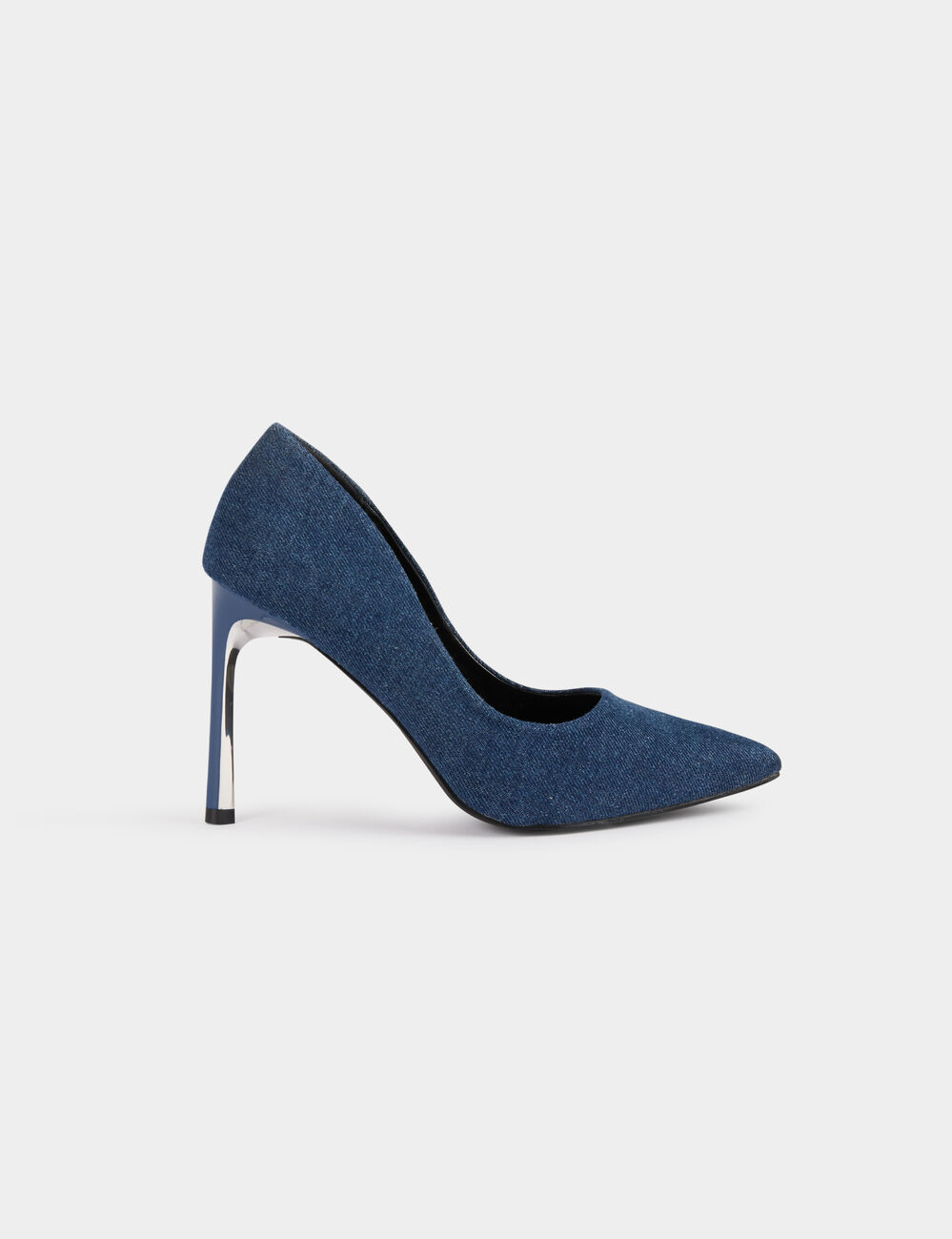 Zapatos tacones de aguja denim crudo mujer