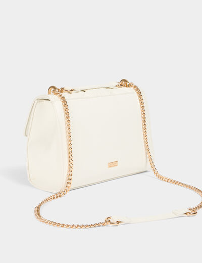 Bolso cartera mano acolchado blanco mujer