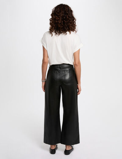 Camiseta corta con strass blanco mujer