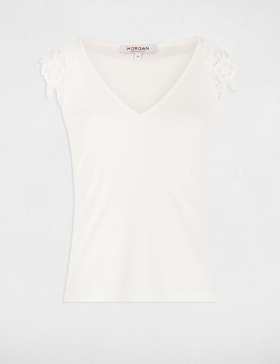 Top sin manga blanco mujer