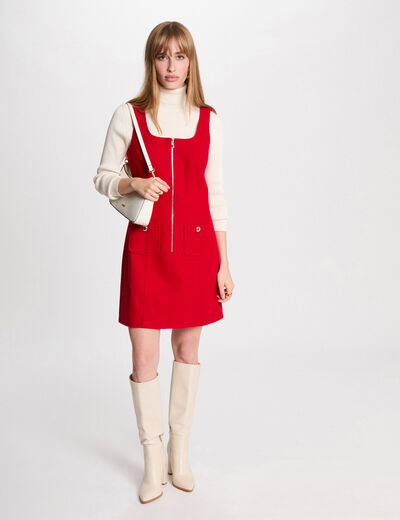 Vestido corto estilo pichi rojo mujer