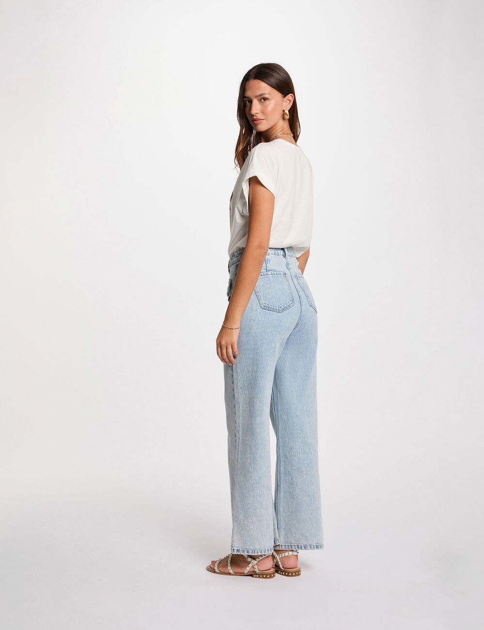 Camiseta con inscripción blanco mujer
