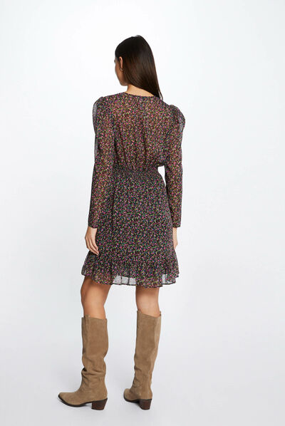 Vestido recto holgado estampado multicolor mujer