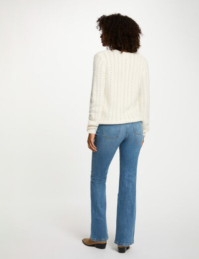 Vaquero bootcut trenzado denim stone mujer