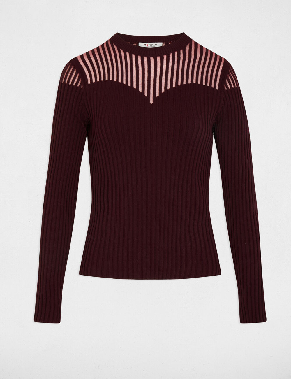 Fitted black sweater ciruela mujer