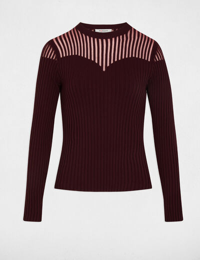 Fitted black sweater ciruela mujer