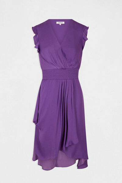 Vestido recto holgado sin mangas morado oscuro mujer