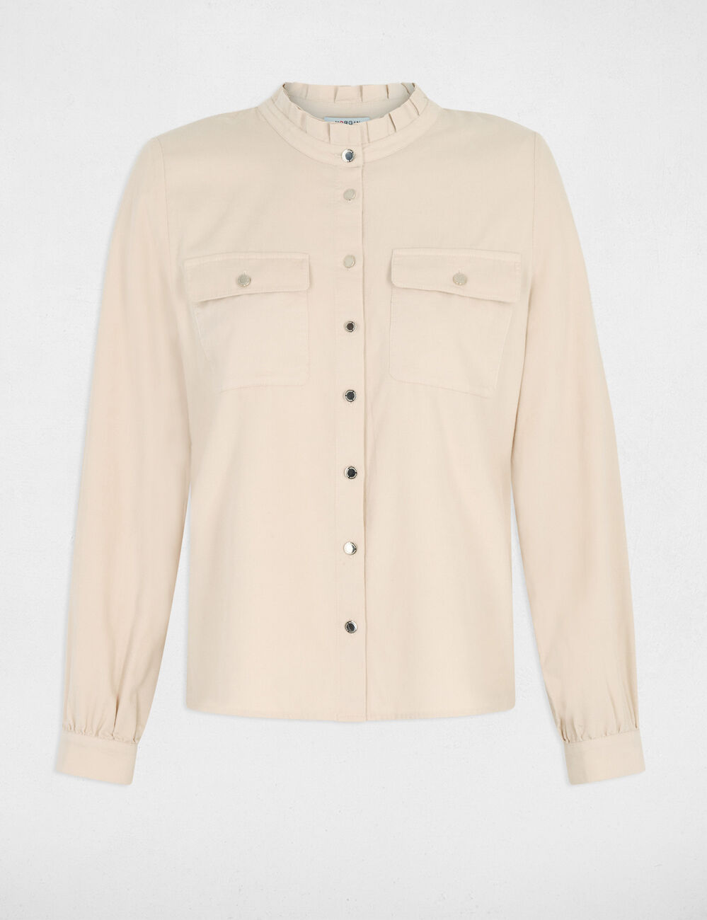 Camisa de pana marfil mujer