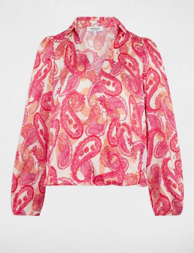 Blusa manga larga multicolor mujer