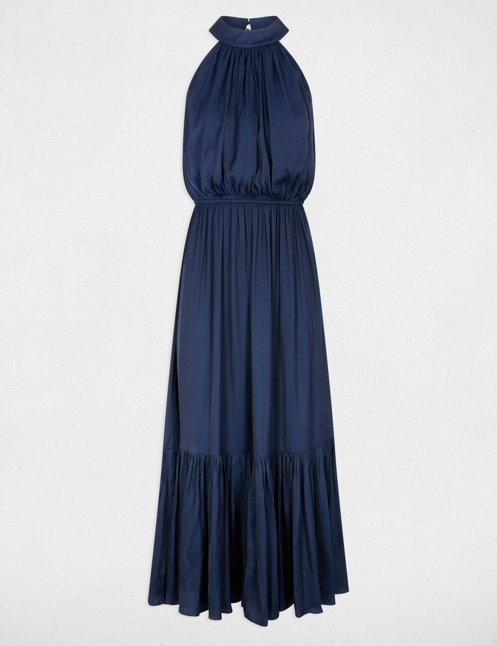 Vestido largo acampanado holgado azul marino mujer