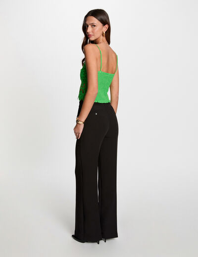 Crop top tirantes finos verde mujer