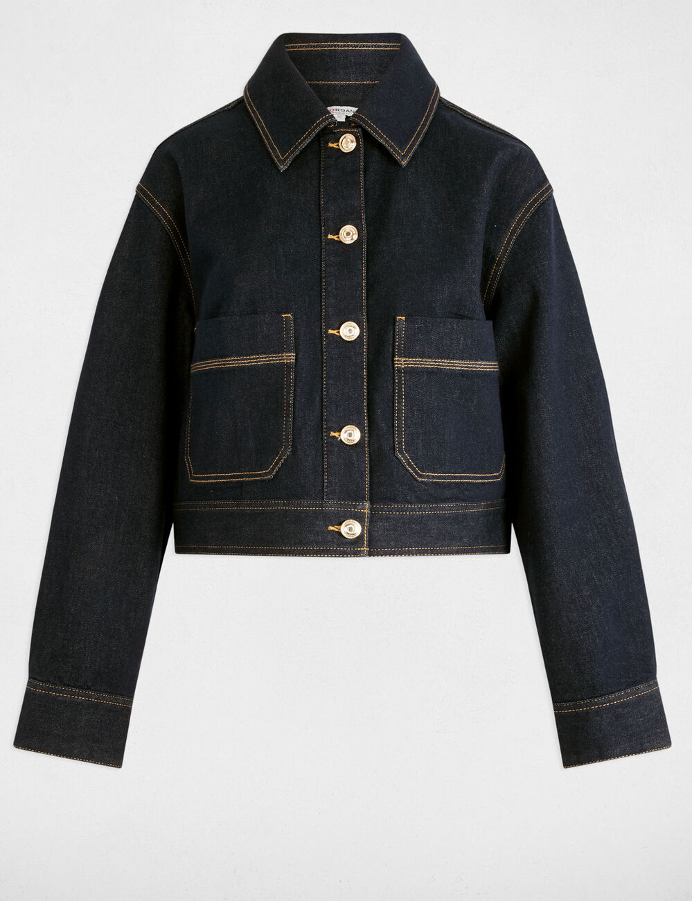 Chaqueta corta vaquero denim crudo mujer