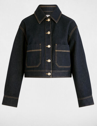 Chaqueta corta vaquero denim crudo mujer